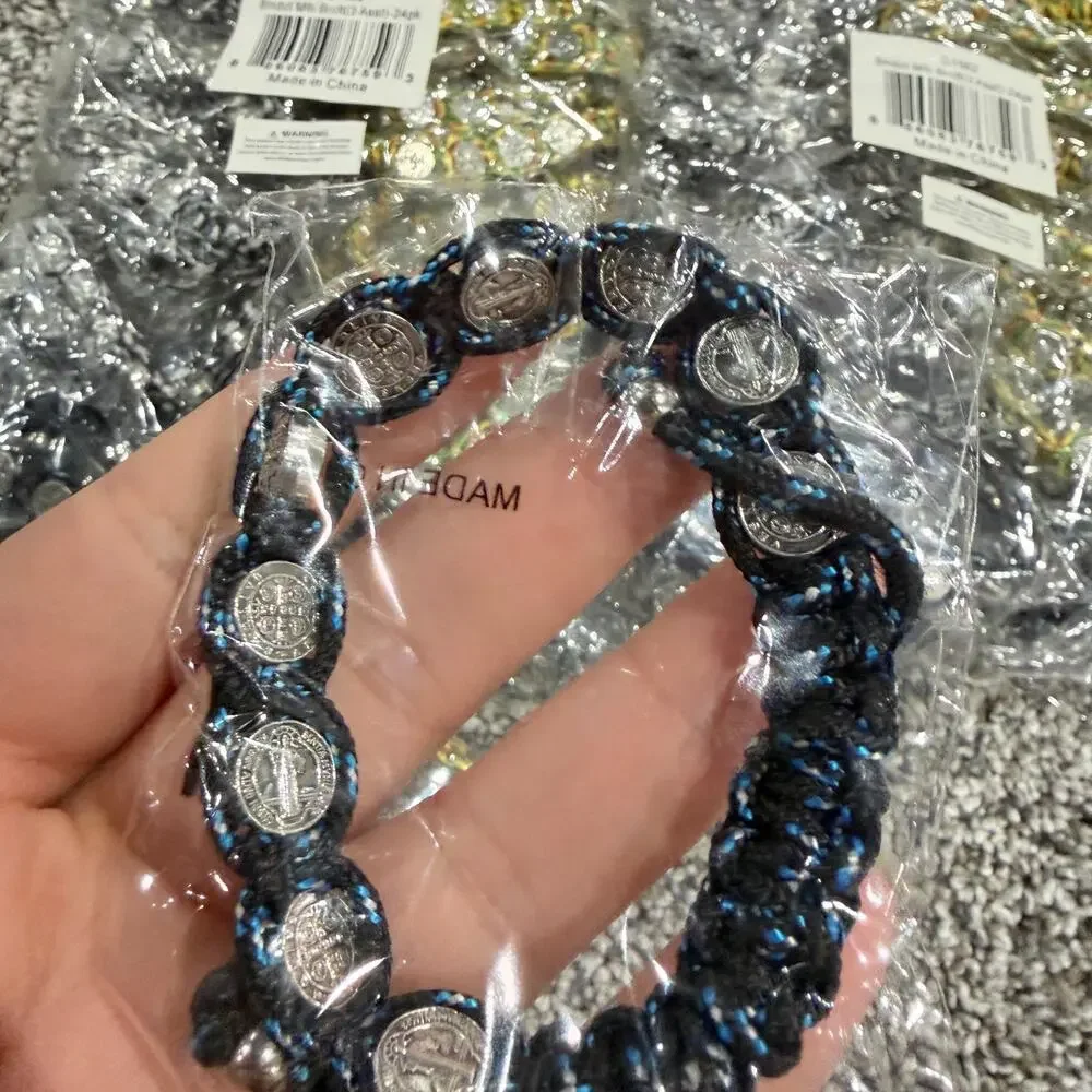 Wholesale Lot of 48, Rope Adjustable Benedict Catholic Religious Bracelets